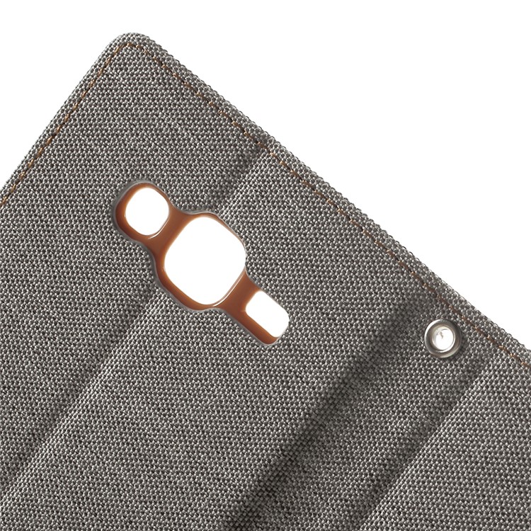 MERCURY GOOSPERY Canvas Leather Case Wallet for Samsung Galaxy J5 SM-J500F - Grey-7