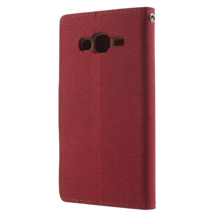 MERCURY GOOSPERY Canvas Leather Cover Wallet for Samsung Galaxy J5 SM-J500F - Red-2
