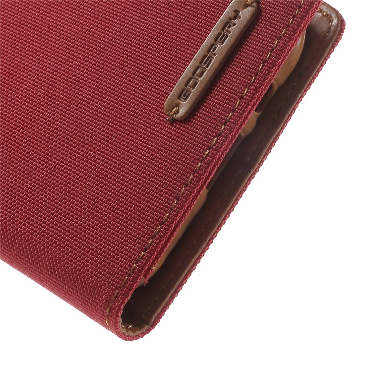 MERCURY GOOSPERY Canvas Leather Cover Wallet for Samsung Galaxy J5 SM-J500F - Red-7
