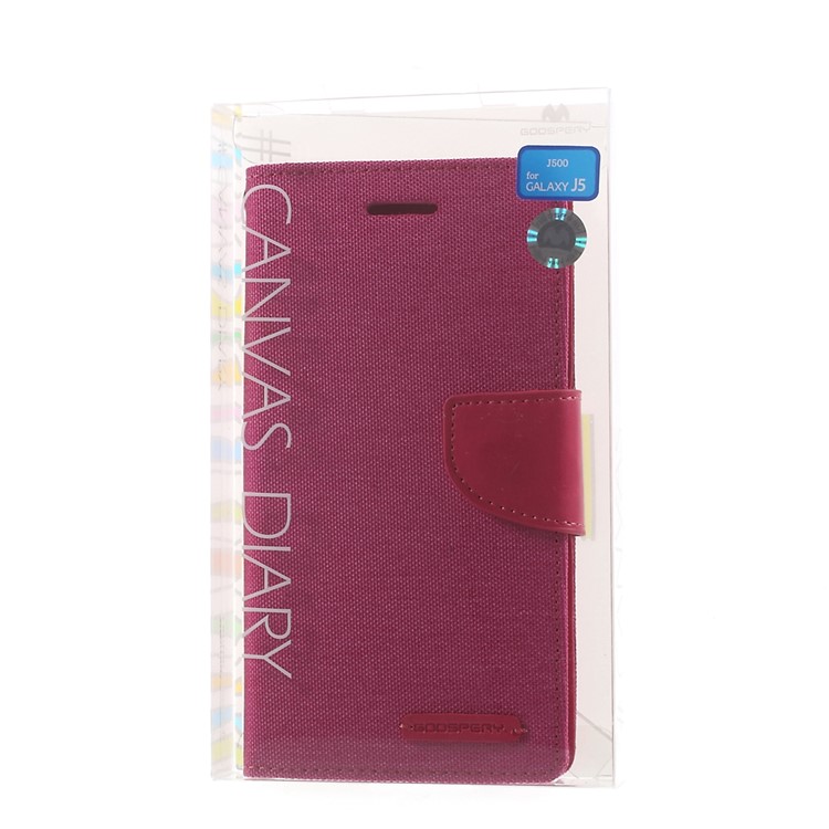 MERCURY GOOSPERY Canvas Leather Cover with Stand for Samsung Galaxy J5 SM-J500F - Rose-10