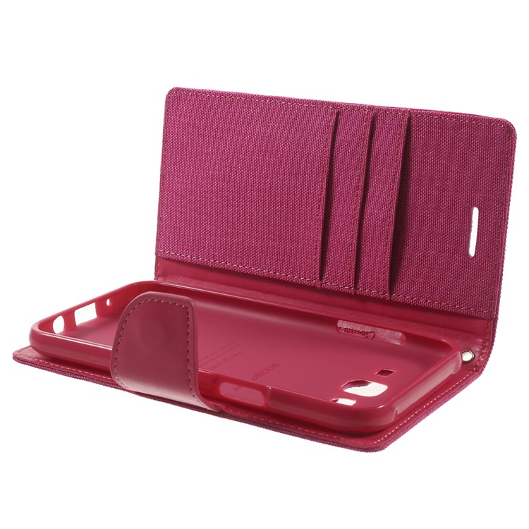 MERCURY GOOSPERY Canvas Leather Cover with Stand for Samsung Galaxy J5 SM-J500F - Rose-5