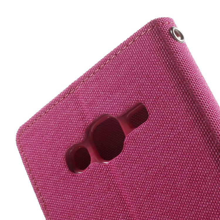 MERCURY GOOSPERY Canvas Leather Cover with Stand for Samsung Galaxy J5 SM-J500F - Rose-9