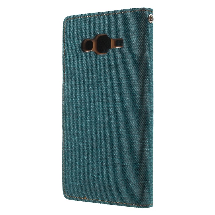 MERCURY GOOSPERY Canvas Leather Case Card Holder for Samsung Galaxy J5 SM-J500F - Green-2