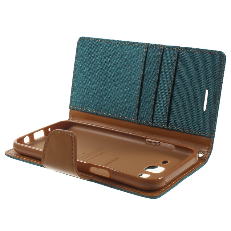 MERCURY GOOSPERY Canvas Leather Case Card Holder for Samsung Galaxy J5 SM-J500F - Green-5