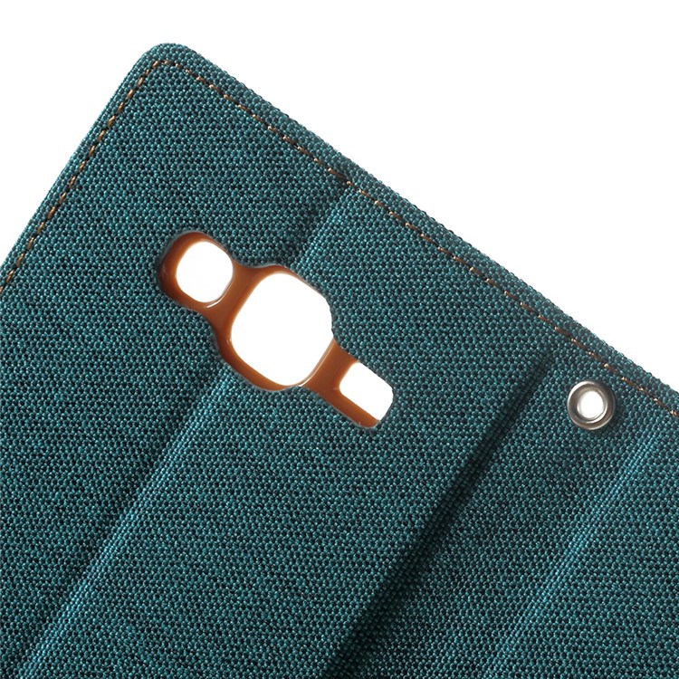 MERCURY GOOSPERY Canvas Leather Case Card Holder for Samsung Galaxy J5 SM-J500F - Green-6