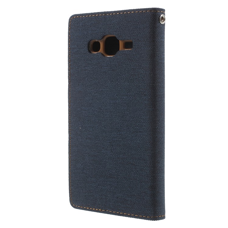 MERCURY GOOSPERY Canvas Leather Flip Case for Samsung Galaxy J5 SM-J500F - Dark Blue-2