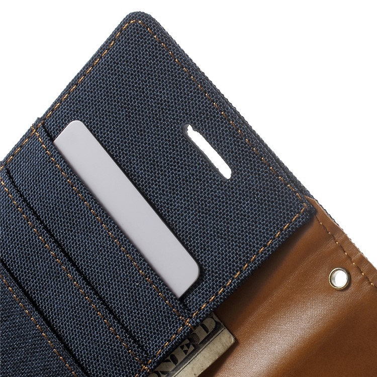 MERCURY GOOSPERY Canvas Leather Flip Case for Samsung Galaxy J5 SM-J500F - Dark Blue-6