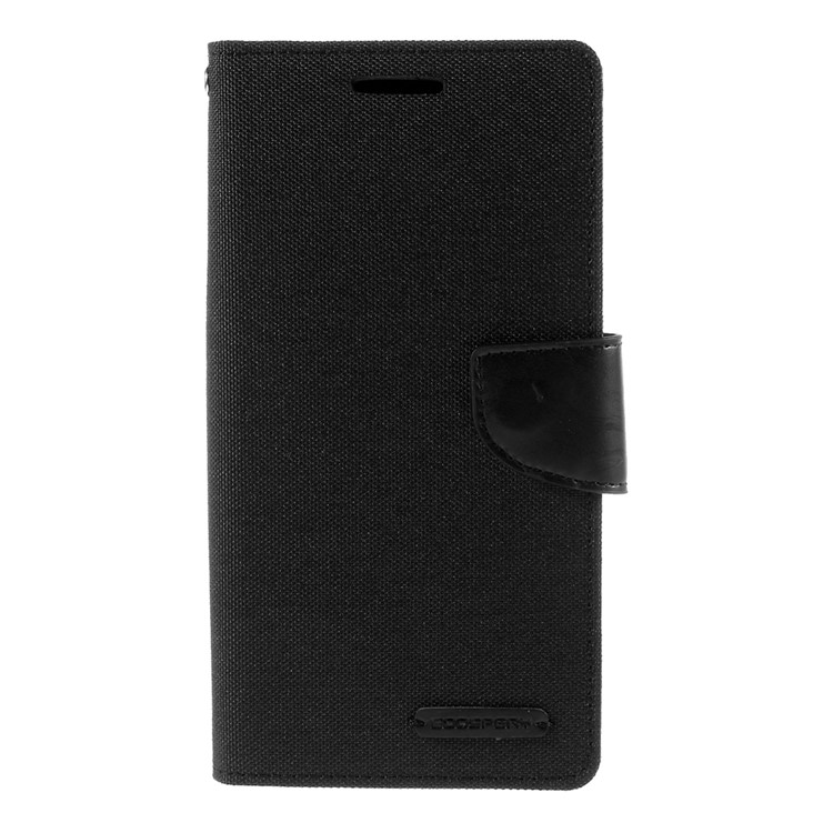 MERCURY GOOSPERY Canvas Leather Stand Case for Samsung Galaxy S6 Edge Plus G928 - Black-3
