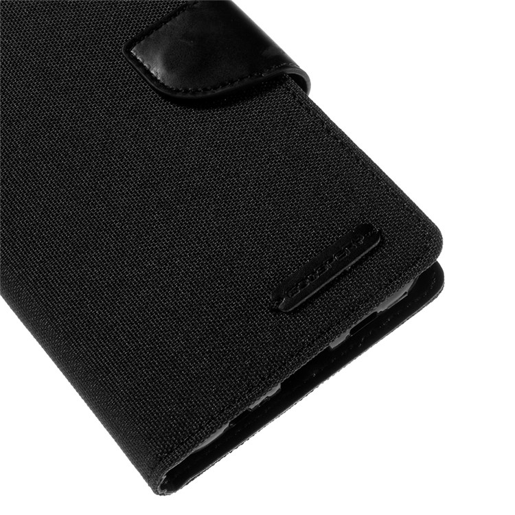 MERCURY GOOSPERY Canvas Leather Stand Case for Samsung Galaxy S6 Edge Plus G928 - Black-7