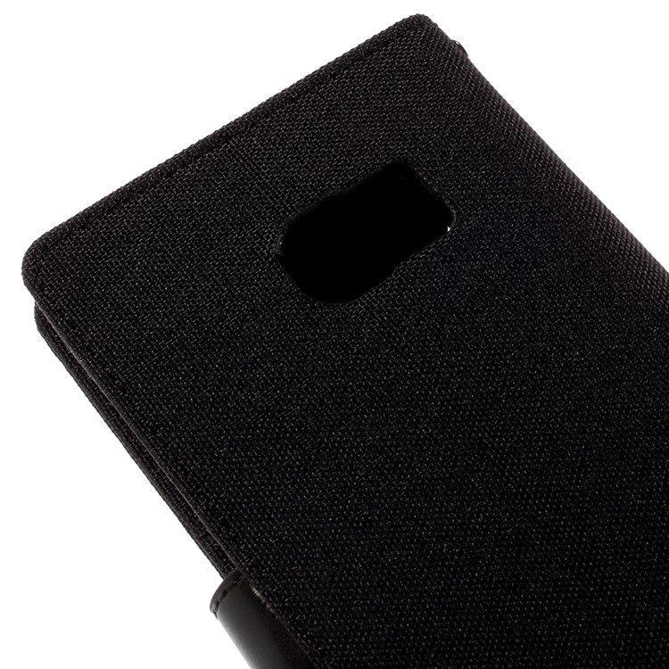 MERCURY GOOSPERY Canvas Leather Stand Case for Samsung Galaxy S6 Edge Plus G928 - Black-8