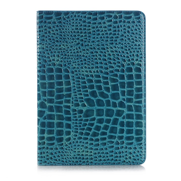Para Samsung Galaxy Tab S2 9.7 T810 T815 Textura De Crocodilo Tampa De Couro Inteligente Com Suporte - Azul-1