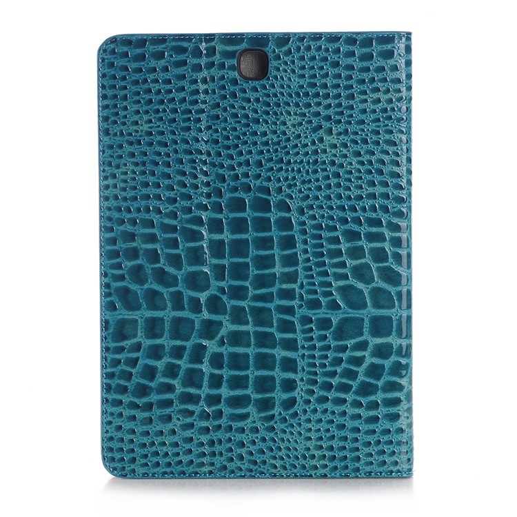 Para Samsung Galaxy Tab S2 9.7 T810 T815 Textura De Crocodilo Tampa De Couro Inteligente Com Suporte - Azul-2
