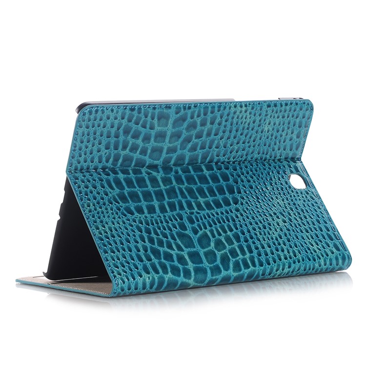 Para Samsung Galaxy Tab S2 9.7 T810 T815 Textura De Crocodilo Tampa De Couro Inteligente Com Suporte - Azul-3