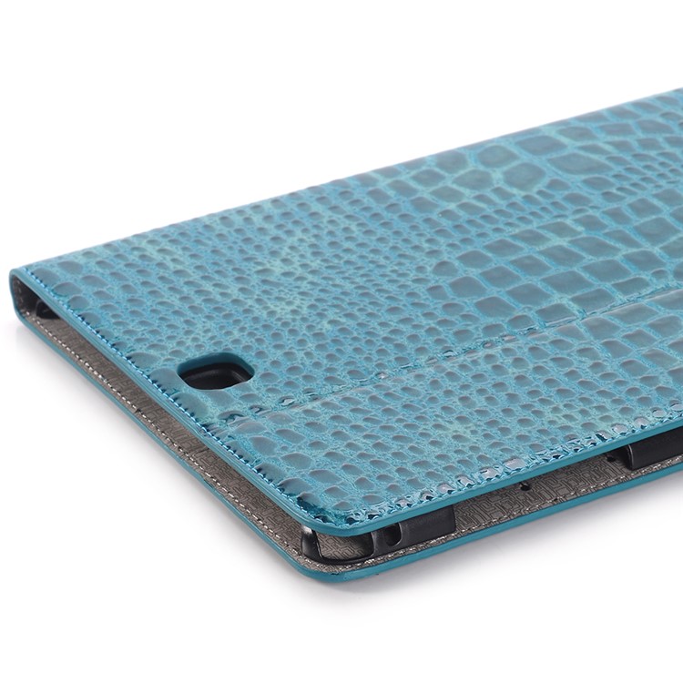 Para Samsung Galaxy Tab S2 9.7 T810 T815 Textura De Crocodilo Tampa De Couro Inteligente Com Suporte - Azul-5