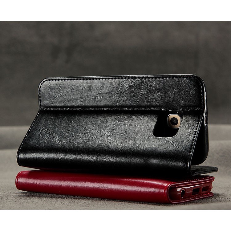 KLD Royal II Series Wallet Genuine Leather Case for Samsung Galaxy S6 edge G925 - Black-6