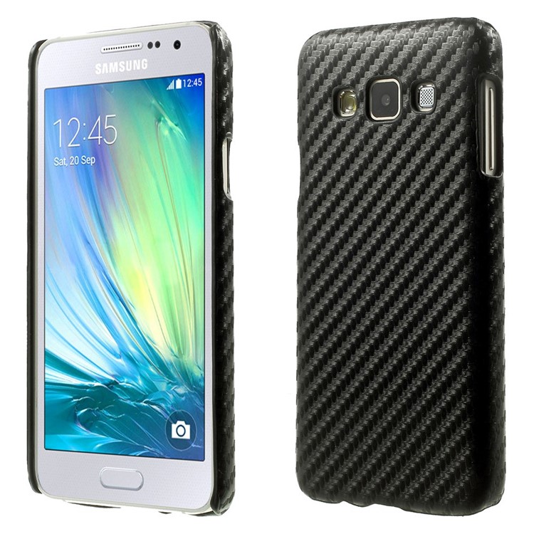 

Carbon Fiber Leather Skin for Samsung Galaxy A3 SM-A300F Plastic Case - Black