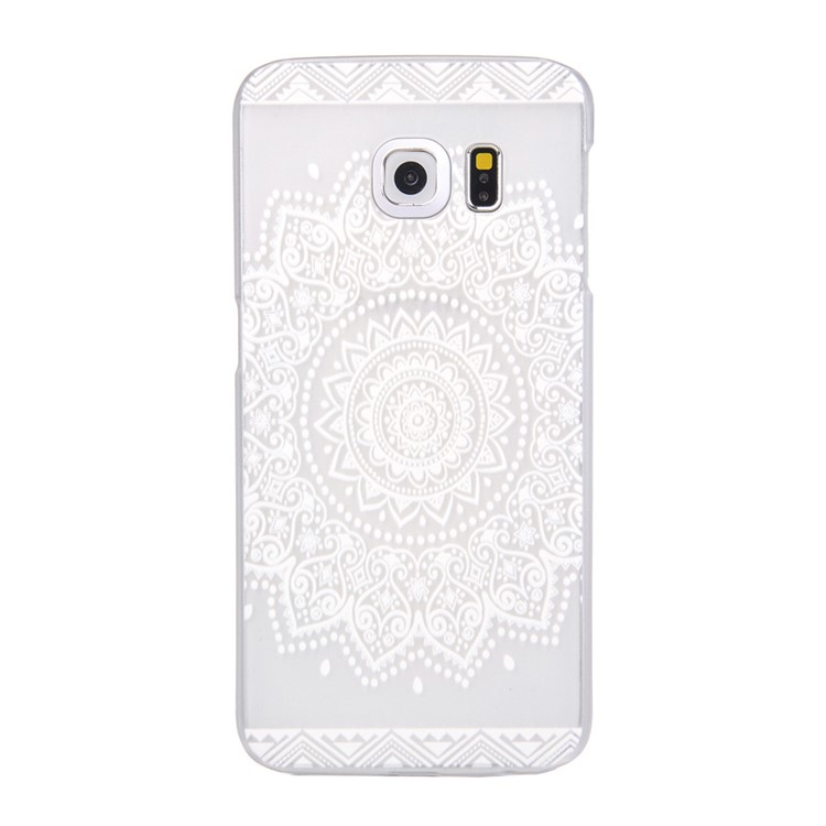 For Samsung Galaxy S6 edge G925 Patterned Translucent Hard Case - Window Papercut Style Flower-1