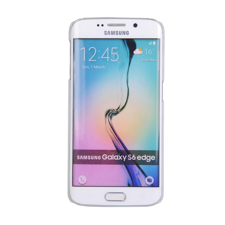 For Samsung Galaxy S6 edge G925 Patterned Translucent Hard Case - Window Papercut Style Flower-2
