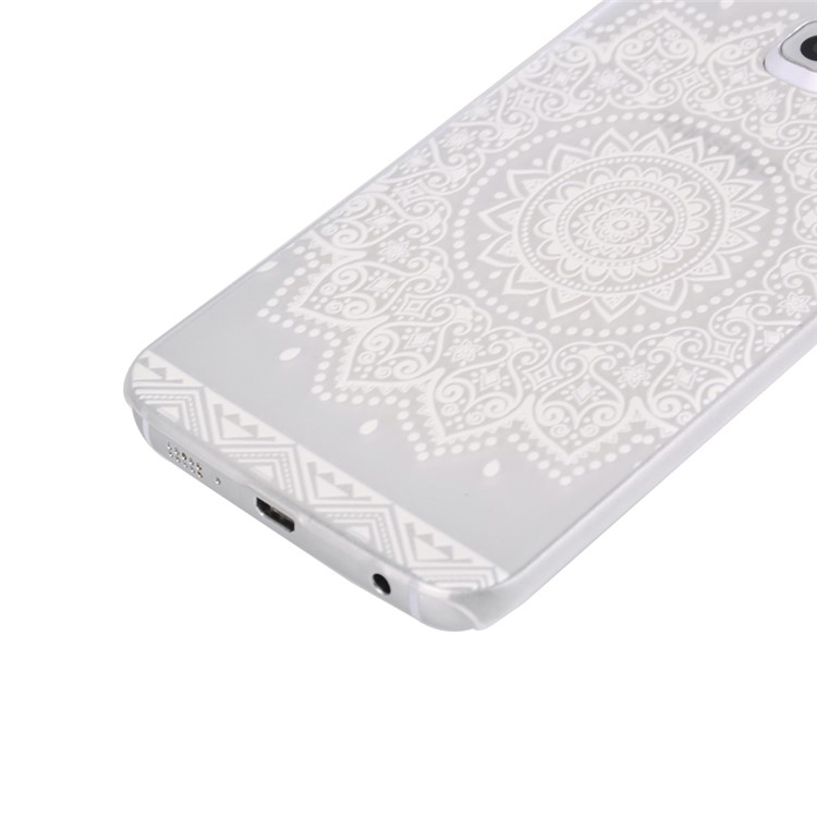 For Samsung Galaxy S6 edge G925 Patterned Translucent Hard Case - Window Papercut Style Flower-4