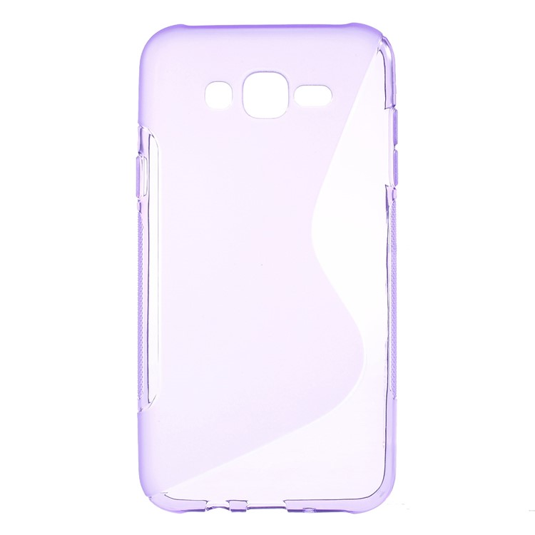 

S Line Pattern TPU Gel Skin Cover for Samsung Galaxy J7 SM-J700F - Purple, Galaxy J7 (2015)