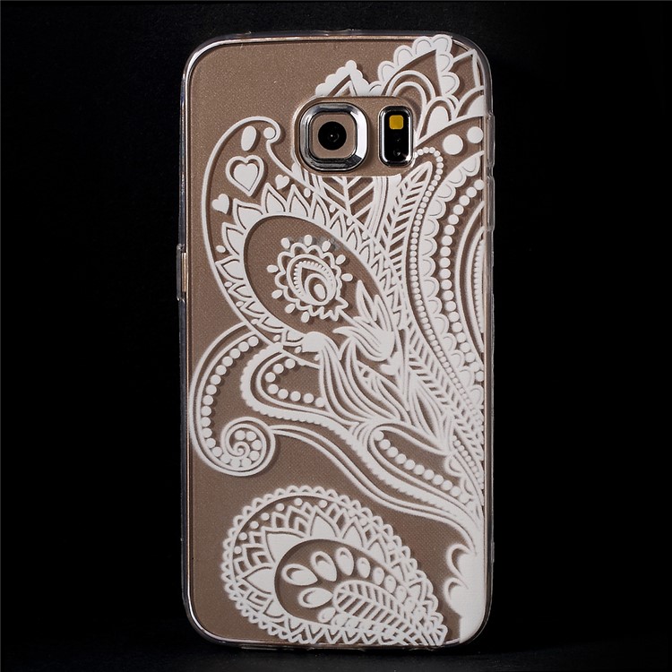 Color Printing Protective TPU Shell for Samsung Galaxy S6 Edge G925 - Paisley Flower-1