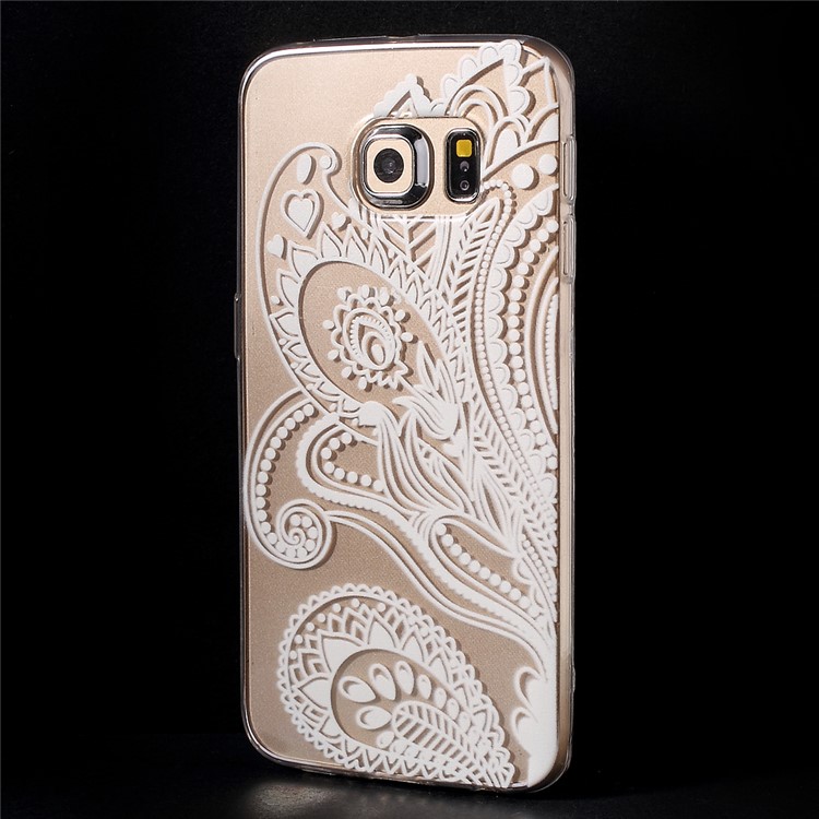 Color Printing Protective TPU Shell for Samsung Galaxy S6 Edge G925 - Paisley Flower-3