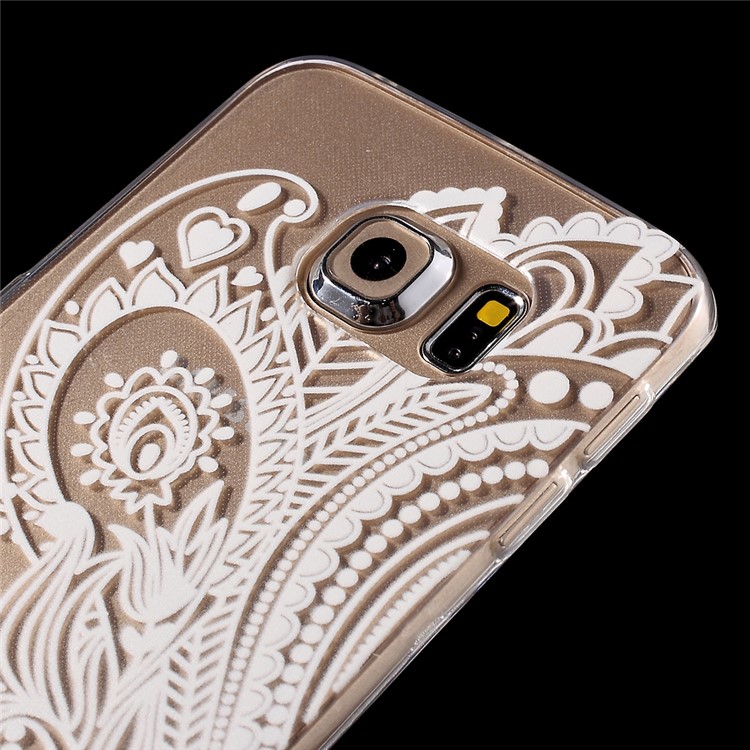 Color Printing Protective TPU Shell for Samsung Galaxy S6 Edge G925 - Paisley Flower-5