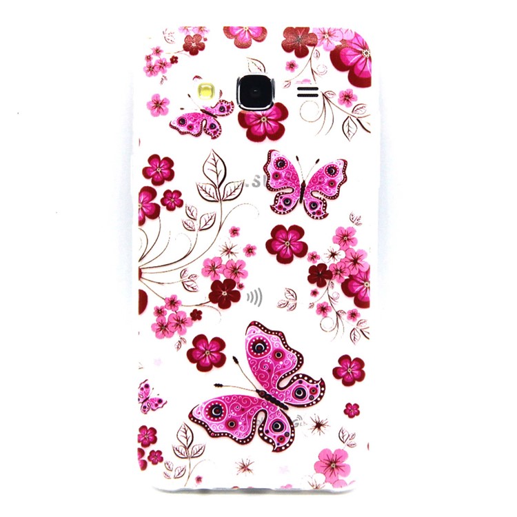 

Embossing TPU Gel Shell for Samsung Galaxy J5 SM-J500F - Butterfly and Flower