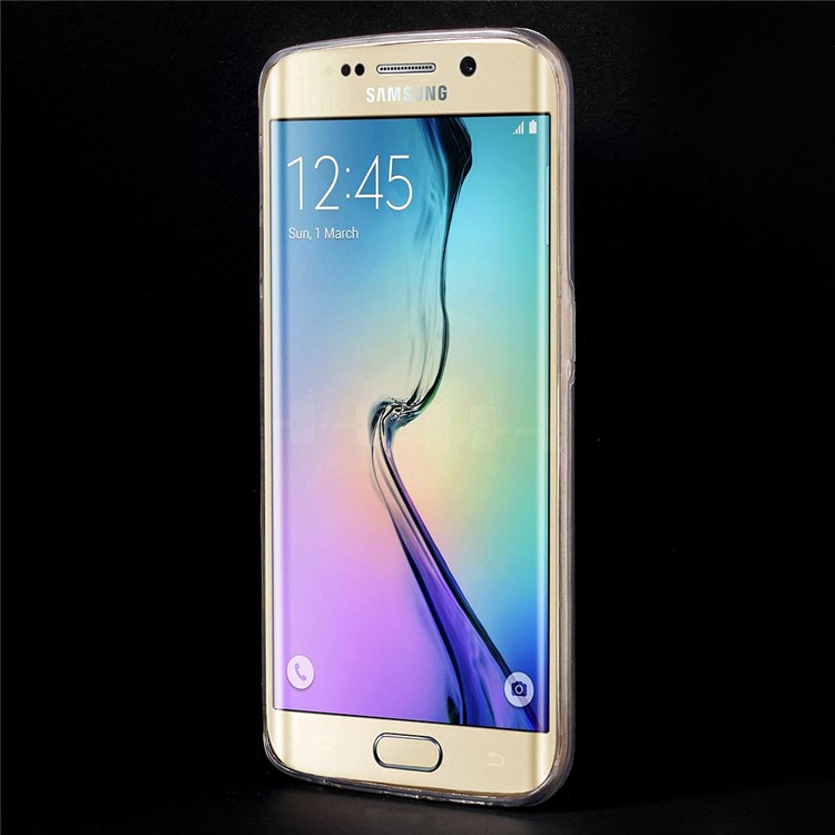 Slim TPU Phone Case for Samsung Galaxy S6 Edge G925 - Boy Girl and Dandelion-2