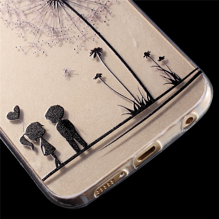 Slim TPU Phone Case for Samsung Galaxy S6 Edge G925 - Boy Girl and Dandelion-6