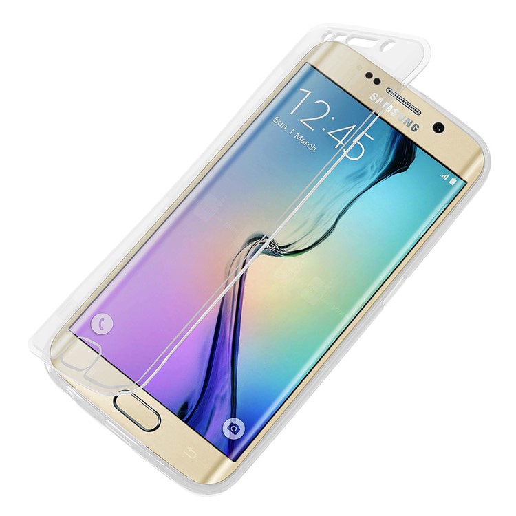 

Touchable Flip TPU Case for Samsung Galaxy S6 Edge G925 - Transparent