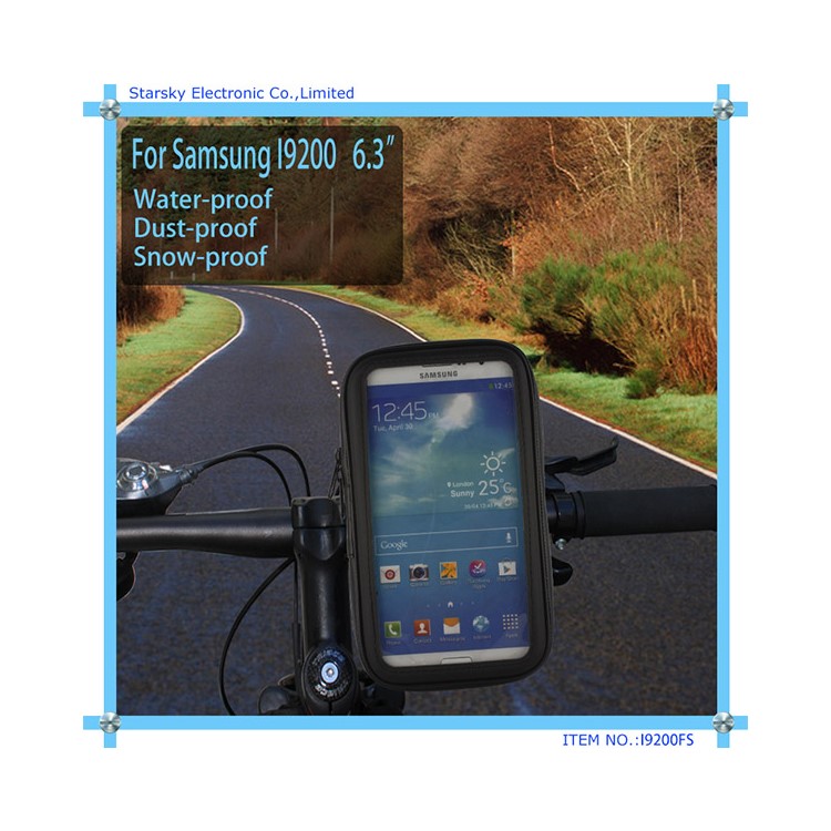Bicycle Handlebar Mount Waterproof Case for Samsung Galaxy Mega 6.3 I9200, Inner Size: 168 x 9mm - Black-11