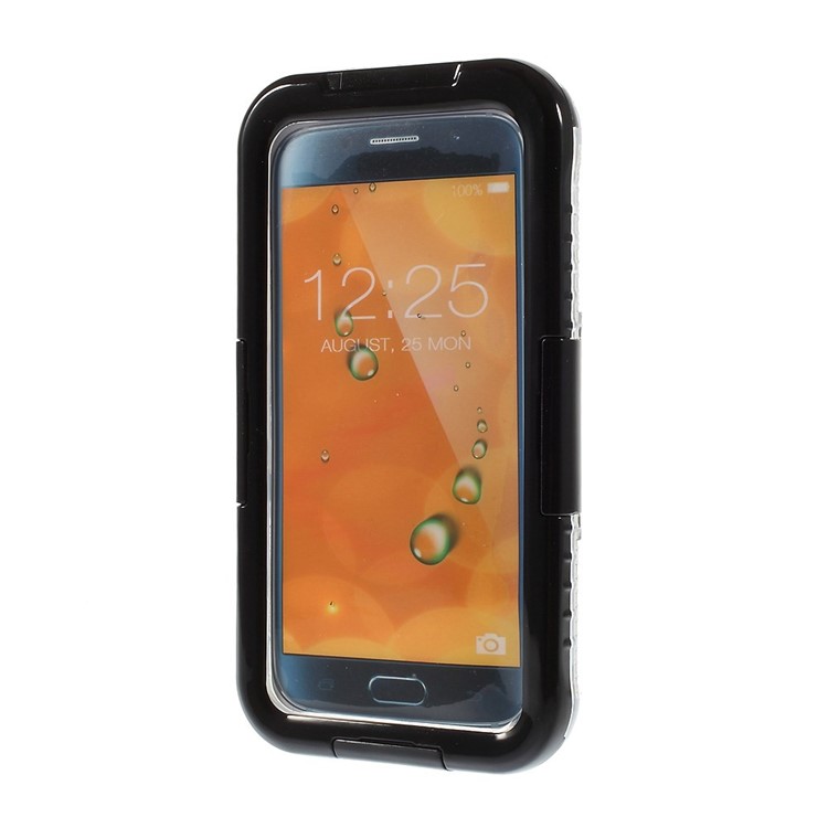 Wasserdicht Staubdicht PC Silikon Tasche für Samsung Galaxy S6 Edge SM-G925-Schwarz-2