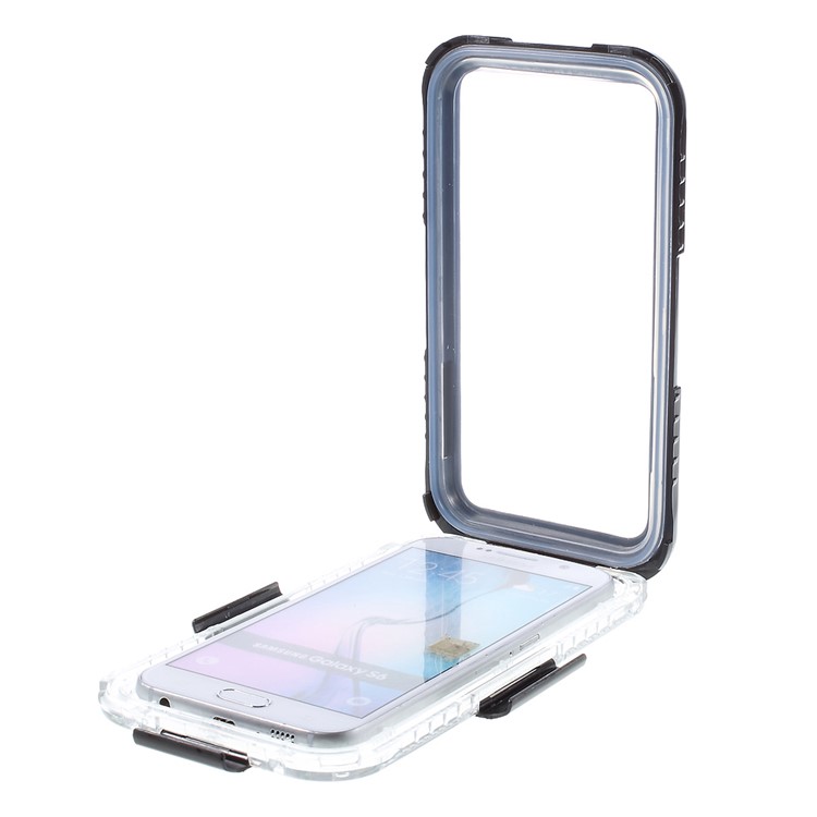 Wasserdichter Staubdichter PC und Silikon Tasche für Samsung Galaxy S6 SM-G920 - Schwarz-6
