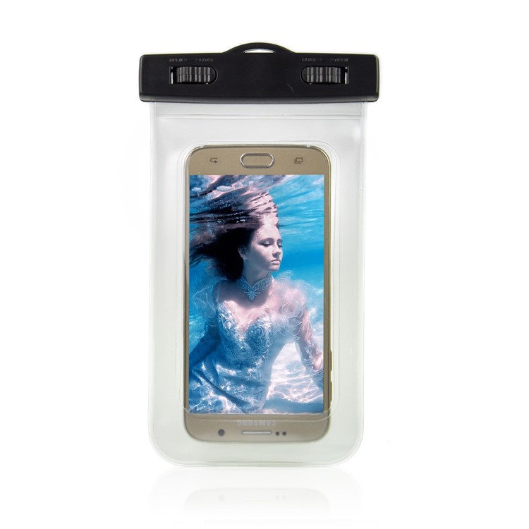Borsa impermeabile per borsa subacquea per Samsung iPhone Sony, Dimensione: 20,5 x 11,5 x 1,5 cm - Bianco-2