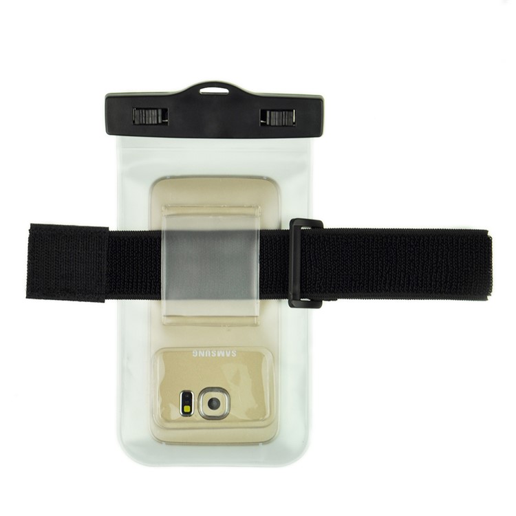 Borsa impermeabile per borsa subacquea per Samsung iPhone Sony, Dimensione: 20,5 x 11,5 x 1,5 cm - Bianco-4