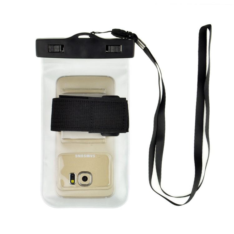 Borsa impermeabile per borsa subacquea per Samsung iPhone Sony, Dimensione: 20,5 x 11,5 x 1,5 cm - Bianco-5