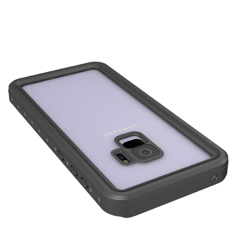 Dirt/Dust/Snow Proof IP68 Waterproof PC + TPU Protective Case for Samsung Galaxy S9 - Black / Grey-4