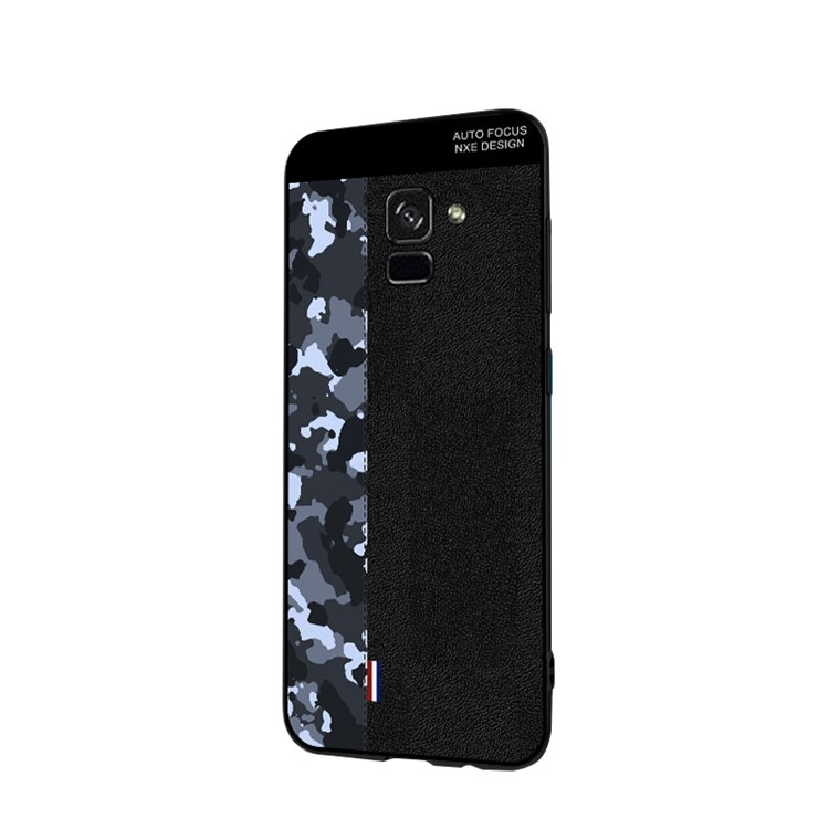 NXE Camouflage Pattern Splicing TPU Back Case for Samsung Galaxy A8 (2018) - Blue Camouflage / Black-4