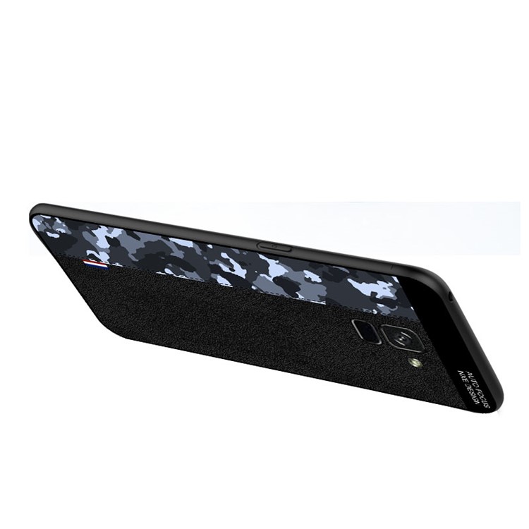 NXE Camouflage Pattern Splicing TPU Back Case for Samsung Galaxy A8 (2018) - Blue Camouflage / Black-5