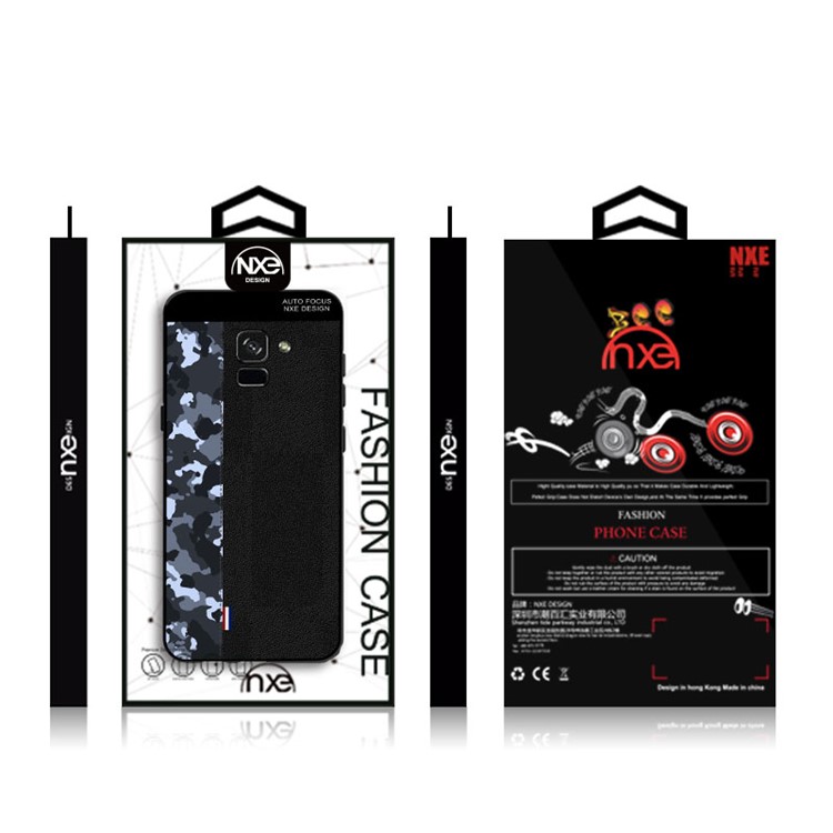 NXE Camouflage Pattern Splicing TPU Back Case for Samsung Galaxy A8 (2018) - Blue Camouflage / Black-6