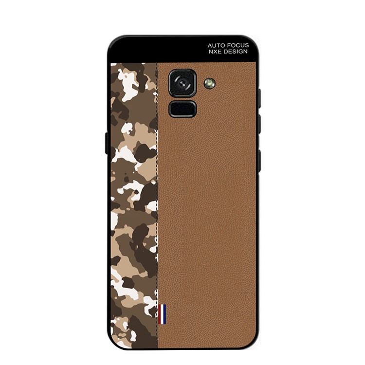 NXE Camouflage Pattern Splicing TPU Mobile Shell for Samsung Galaxy A8 (2018) - Brown Camouflage / Brown-2