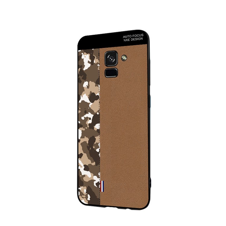 NXE Camouflage Pattern Splicing TPU Mobile Shell for Samsung Galaxy A8 (2018) - Brown Camouflage / Brown-4