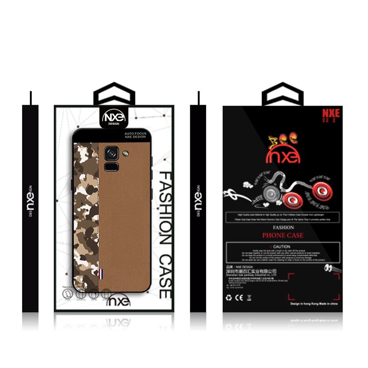 NXE Camouflage Pattern Splicing TPU Mobile Shell for Samsung Galaxy A8 (2018) - Brown Camouflage / Brown-6