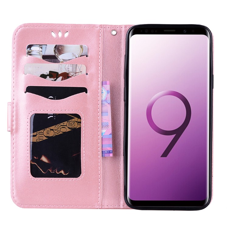 Unicorn Pattern Flash Powder Leather Wallet Case for Samsung Galaxy S9 Plus SM-G965 - Rose Gold-6