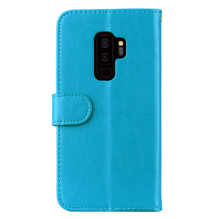Unicorn Pattern Flash Powder Leather Stand Mobile Cover for Samsung Galaxy S9 Plus SM-G965 - Blue-2