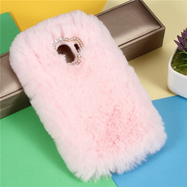 

Soft Fur Coated Rhinestone TPU Case for Samsung Galaxy J4 (2018) - Pink