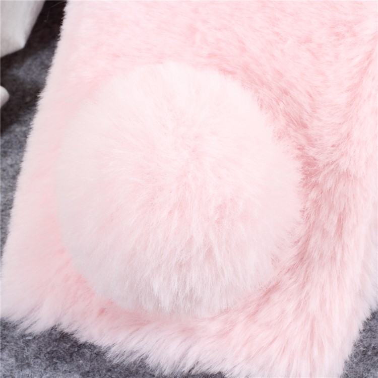 Rabbit Shape Fluffy Fur Coated Rhinestone TPU Case for Samsung Galaxy A6+ (2018) - Pink-3