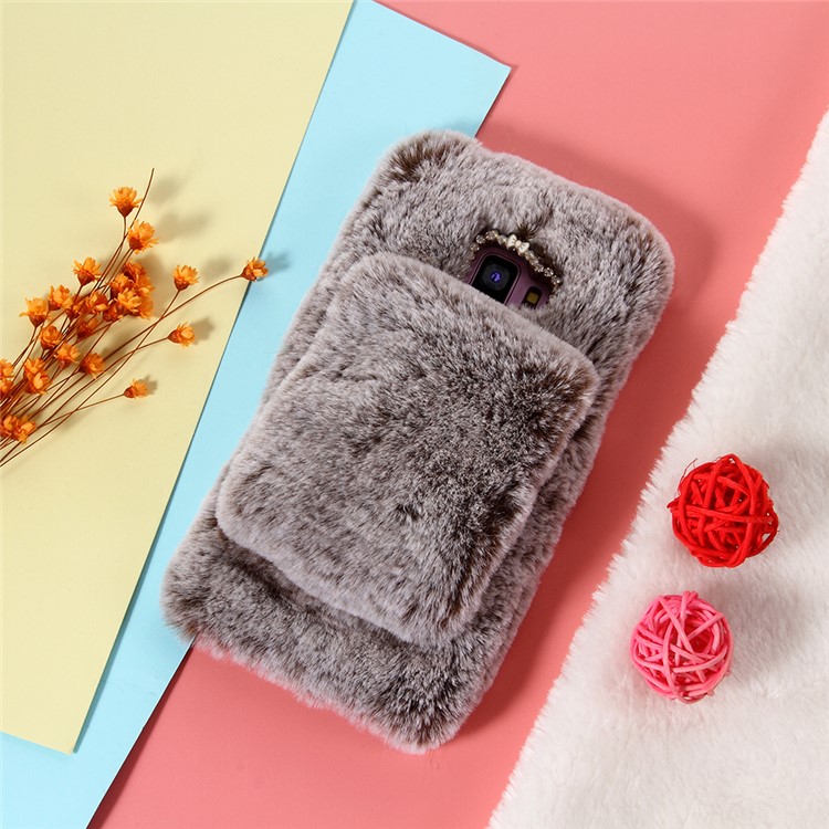 

Для Samsung Galaxy S9 Plus SM-G965 Со Стразами Из Мягкого Искусственного Меха Со Стразами, Защитная Оболочка Из ТПУ С [ремешком] - Кофе, Galaxy S9+