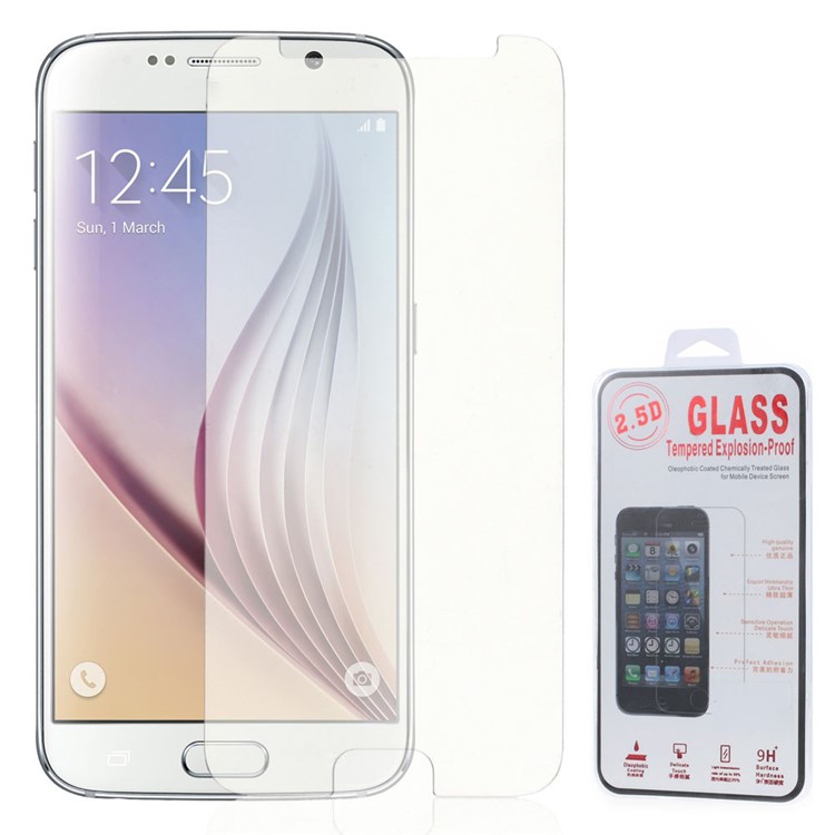 Protecteur d'écran en verre trempé de 0,25 mm pour Samsung Galaxy S6 G920, antidéboureur et courbure 2.5D-1